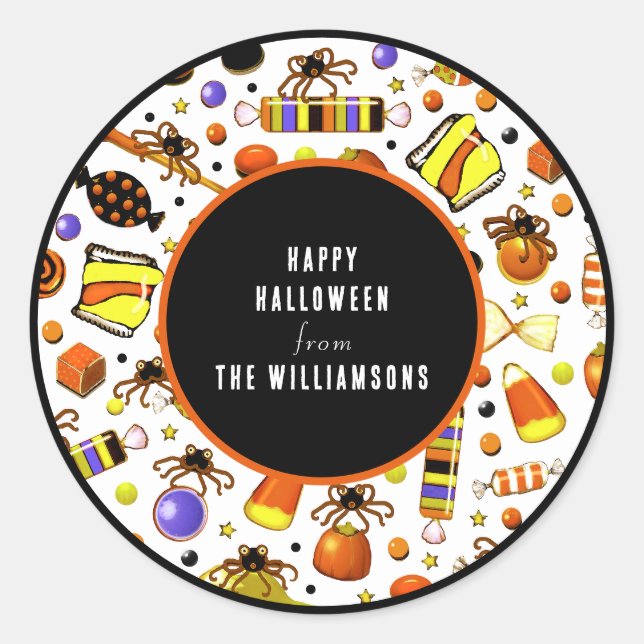 Etiquetas de Presente Feliz Halloween (Frente)