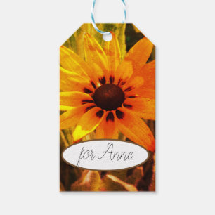 Etiquetas de Presente Floral Amarelo