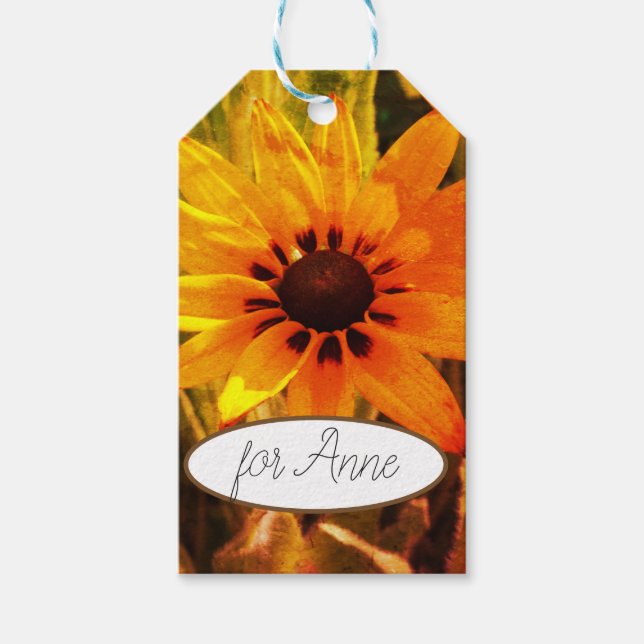 Etiquetas de Presente Floral Amarelo (Frente)
