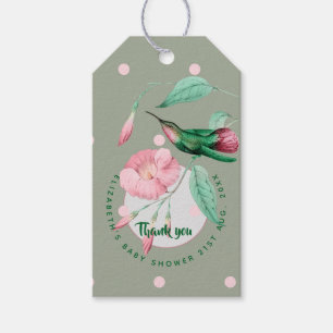 Etiquetas de Presente Floral de Hummingbird Rosa M