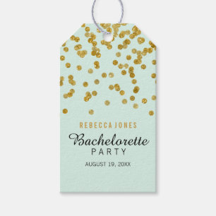 Etiquetas de presente Glitter Dourado Menta confet