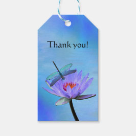 Etiquetas de Presente Libélula Nenúfar Obrigada