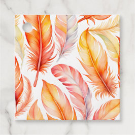 Etiquetas de Presente na Pena de Aquarela Colorida