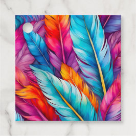 Etiquetas de Presente na Pena de Aquarela Colorida