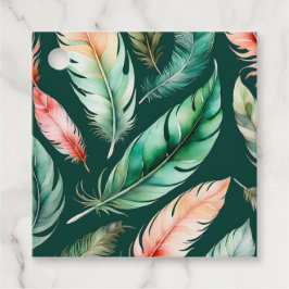 Etiquetas de Presente na Pena de Aquarela Colorida