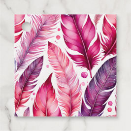 Etiquetas de Presente na Pena de Aquarela Colorida