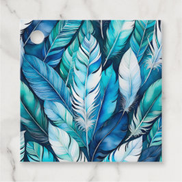 Etiquetas de Presente na Pena de Aquarela Colorida