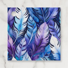 Etiquetas de Presente na Pena de Aquarela Colorida