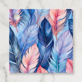 Etiquetas de Presente na Pena de Aquarela Colorida