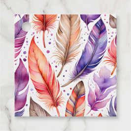 Etiquetas de Presente na Pena de Aquarela Colorida