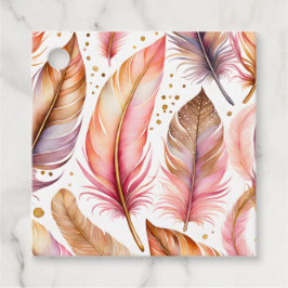 Etiquetas de Presente na Pena de Aquarela Colorida