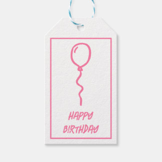 Etiquetas de Presente para Balões Cor-de-Rosa Boni