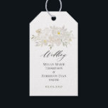Etiquetas de Presente para Casamento Peônias Branc<br><div class="desc">Etiquetas de Presente para Casamento Peônias Brancas Aquarela</div>