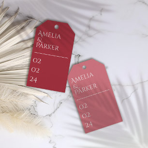 Etiquetas de Presente para Casamento Vermelho da C