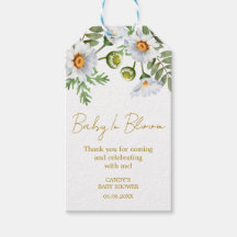 Etiquetas de presente para chá de bebê Daisy Thank