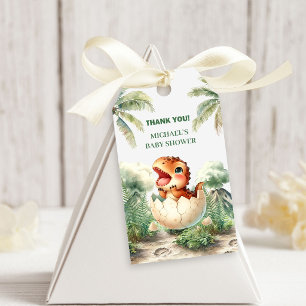 Etiquetas de Presente para Chá de Bebê Menino Dino