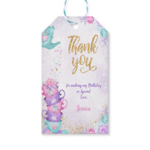 Etiquetas de presente para chá rosa e roxo