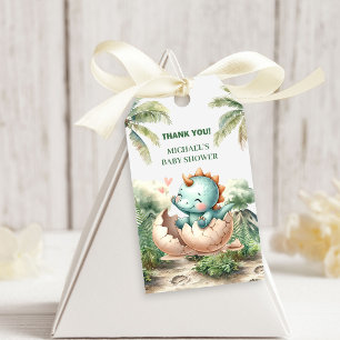 Etiquetas de Presente para Chuveiro Bebê Dino Fofo