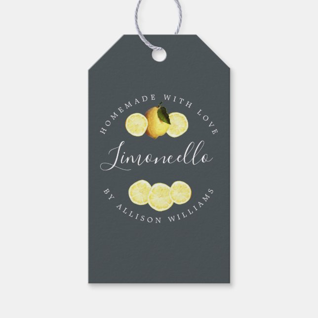 Etiquetas de Presente Personalizadas de Limoncello (Frente)