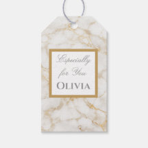 Etiquetas de Presente Personalizadas de Mármore Br