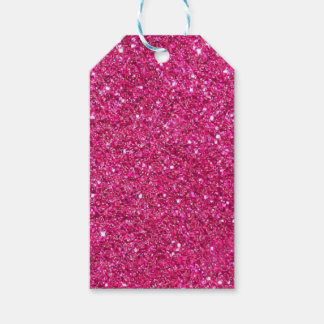 Etiquetas de Presente Rosa Glitérico