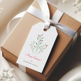 Etiquetas de Presente Simples de Natal Cereja Féri