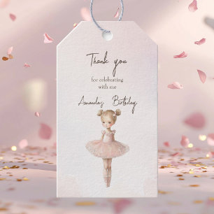 Etiquetas de presentes de Ballerina, doce e rosa