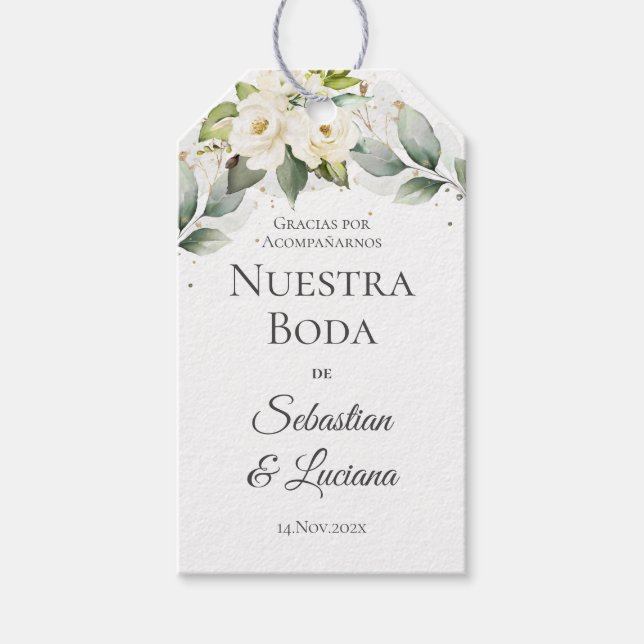 Etiquetas de presentes de casamento Boho (Frente)