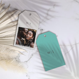 Etiquetas de presentes de casamento minimalistas e