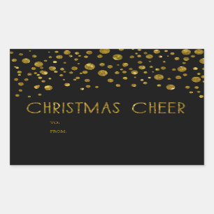 Etiquetas de presentes de feriado de folga Dourada