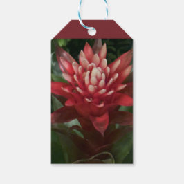 Etiquetas de presentes de flores vermelhas