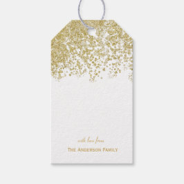 Etiquetas de presentes de Glitter Dourada Personal