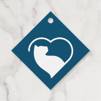 etiquetas de presentes de lovecats azuis