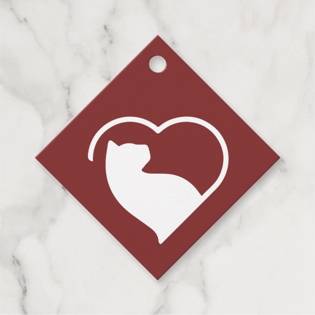 etiquetas de presentes de lovecats vermelhos (Frente)