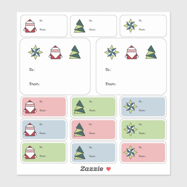 Etiquetas de presentes de Natal (Folha)