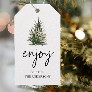 Etiquetas de presentes de Natal da árvore de pinh
