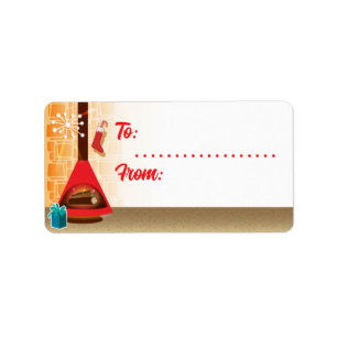 Etiquetas de presentes de Natal da Lareira MCM