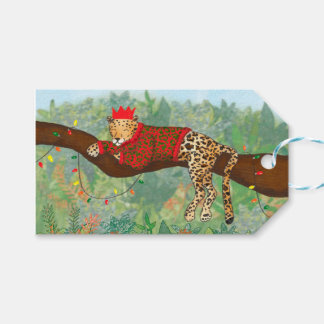 Etiquetas de presentes de Natal de Leopardo