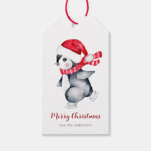 Etiquetas de presentes de Natal de Pinguim-Cria