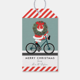 Etiquetas de presentes de Natal em bicicleta