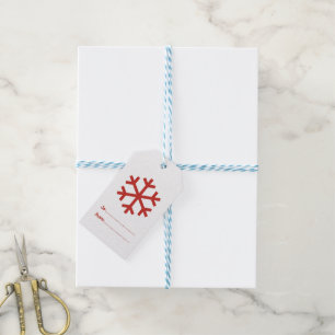 Etiquetas de presentes de Natal em floco de neve