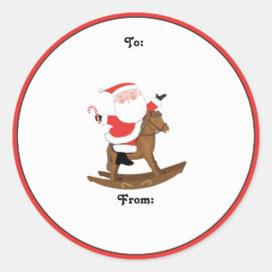 etiquetas de presentes de Natal equestres