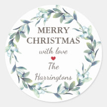 Etiquetas de presentes de Natal Feliz