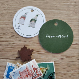 Etiquetas de presentes de Natal Gnomo