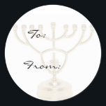 Etiquetas de presentes de Natal Menorah<br><div class="desc">Perfeito para Chanucá,  Bar Mitzvah ou qualquer outro presente especial. Personalizar o texto Para: e De: para gravá-lo manualmente.</div>