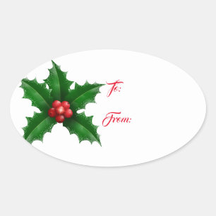 Etiquetas de presentes de Natal Oval