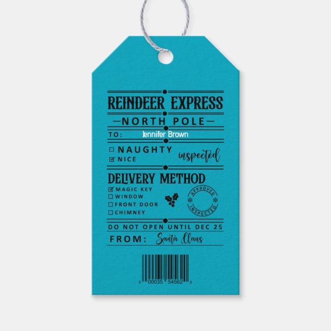 Etiquetas de presentes de Natal personalizadas (Frente)