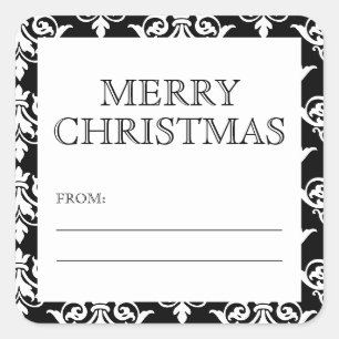 Etiquetas de presentes de Natal preto