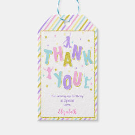 Etiquetas de presentes de salto rosa e roxo