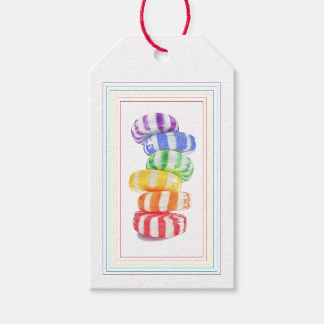 Etiquetas de presentes do RAINBOW CANDY (Frente)